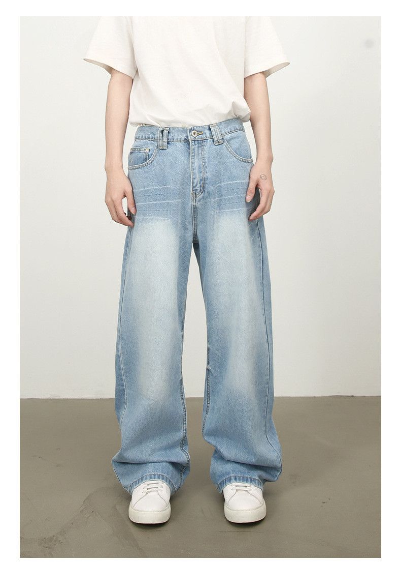 Japanese Brand × Jean American all-match retro distressed loose wide-leg jeans Size US 32 / EU 48 - 1 Thumbnail