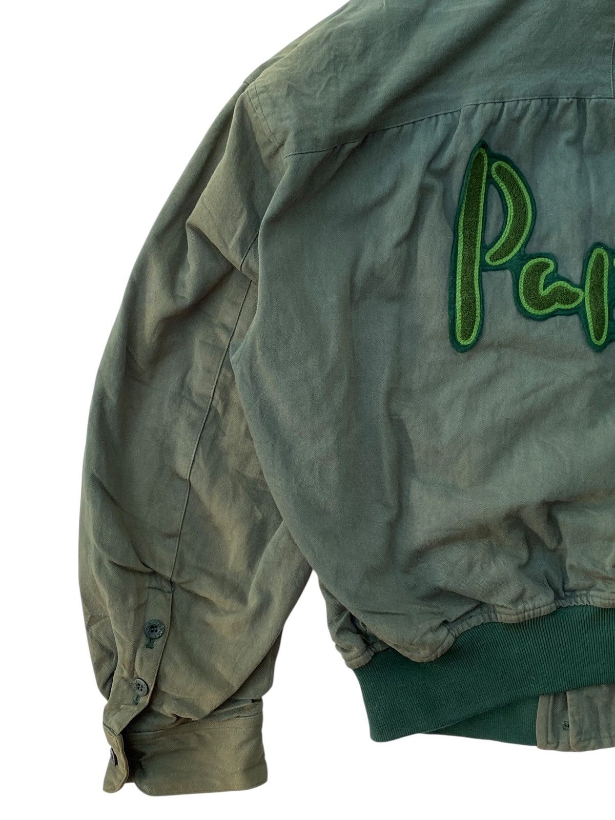 Japanese Brand Vtg Papas Sport Jacket Big Logo ( Faded Green ) Size US L / EU 52-54 / 3 - 5 Thumbnail