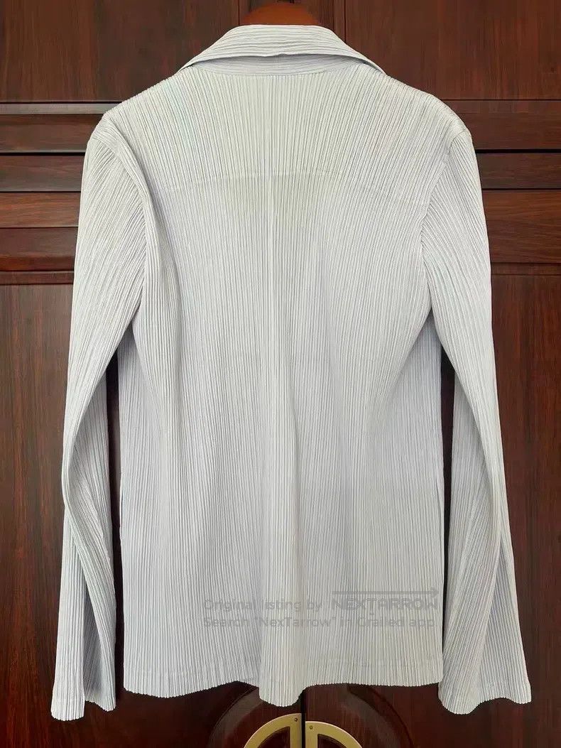 Issey Miyake Issey Miyake Light Purple Toothpick Coat Size L / US 10 / IT 46 - 2 Thumbnail