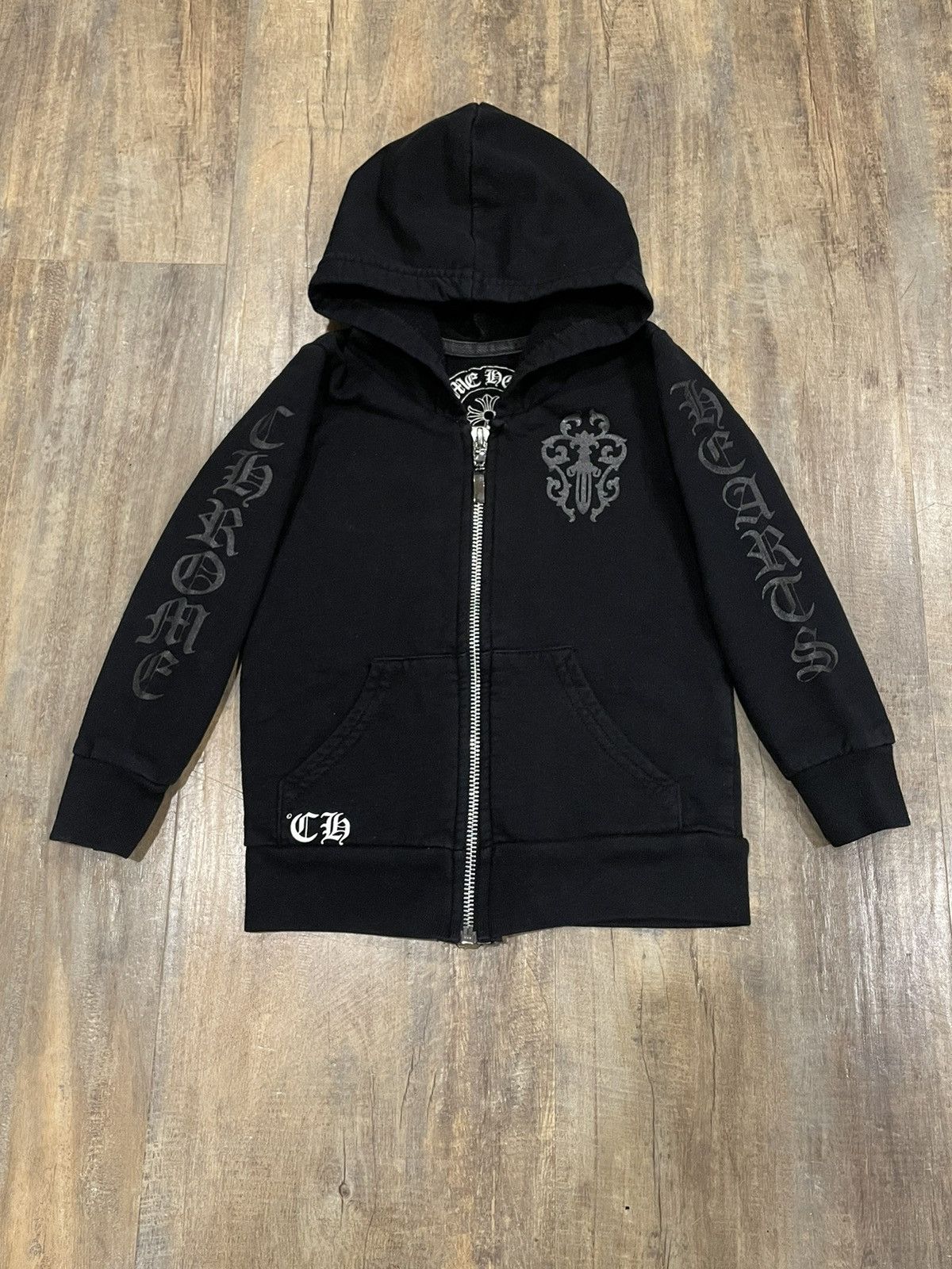 Chrome Hearts RARE Chrome Hearts Kids Cemetery Dagger Logo Zip Up ...