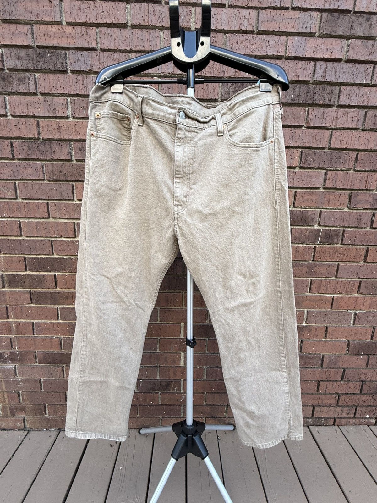 Levi's Levis 505 Jeans Mens 40 X 30 Khaki Straight Leg Tan Denim Size US 40 / EU 56 - 1 Thumbnail