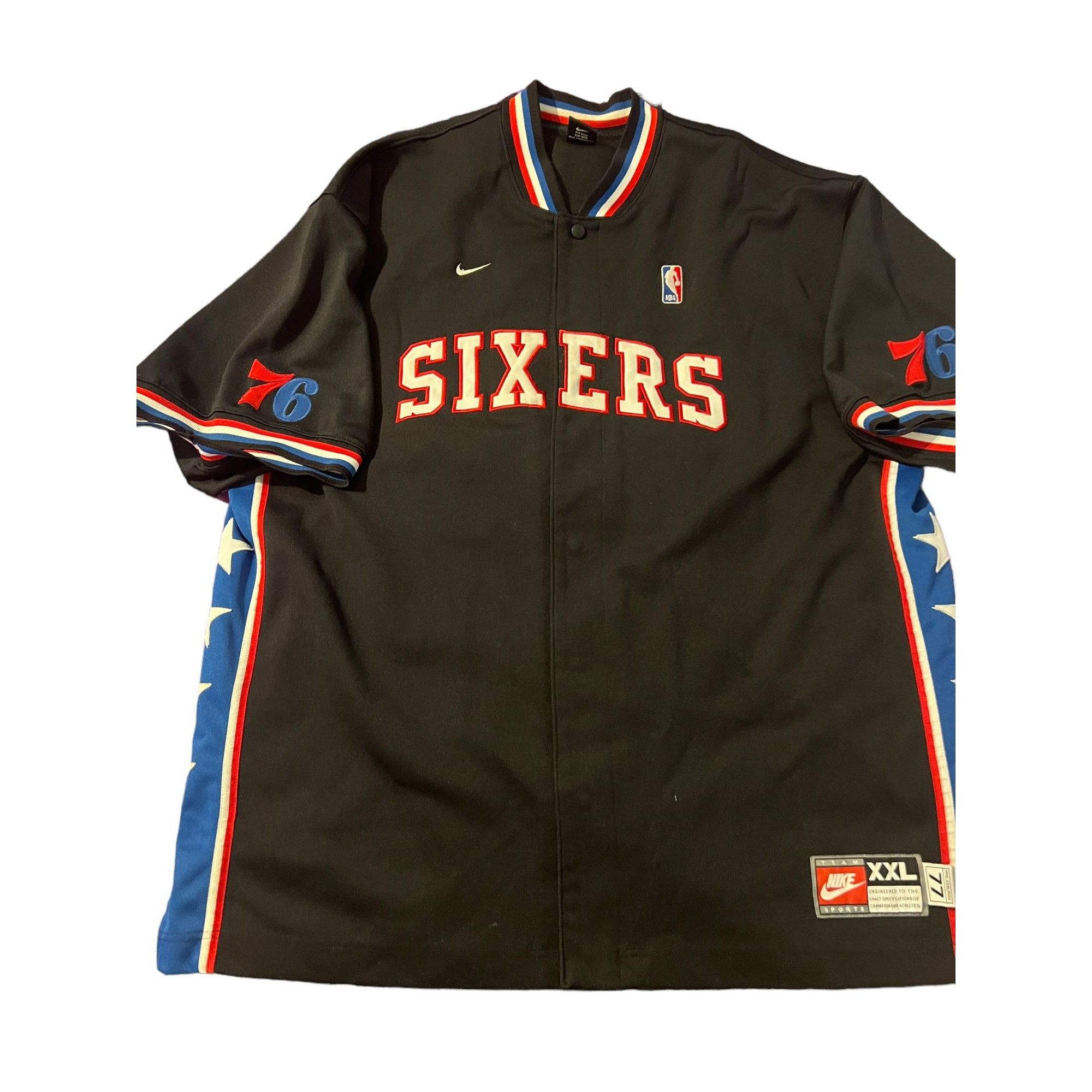 Nike Nike Sixers Warmup Shirt Jacket Black Red White Blue Size XX Size US XXL / EU 58 / 5 - 1 Thumbnail