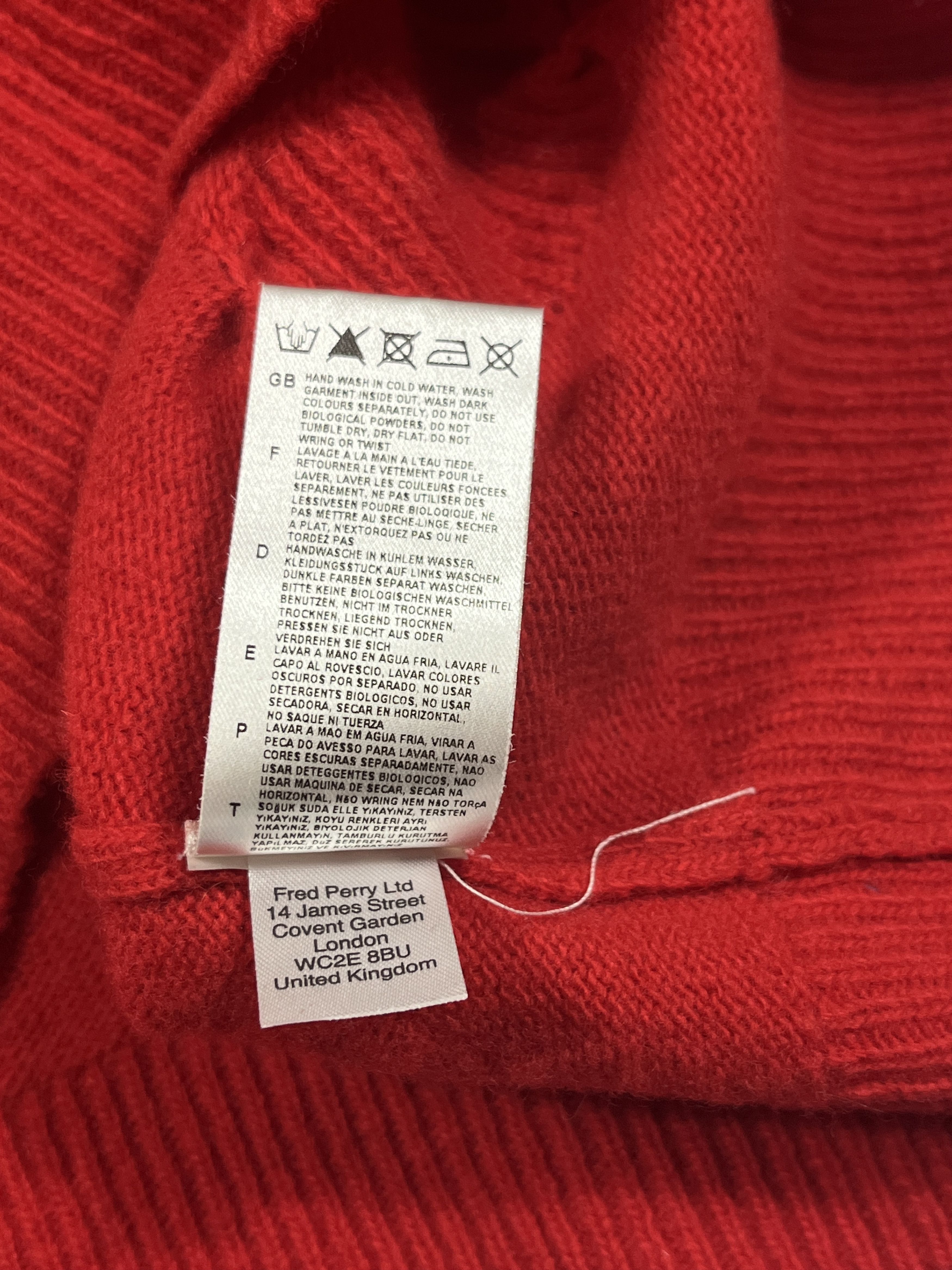 Fred Perry Raf Simons x Fred Perry Vest Knit Sweater Wool Red Size S Size US S / EU 44-46 / 1 - 6 Thumbnail