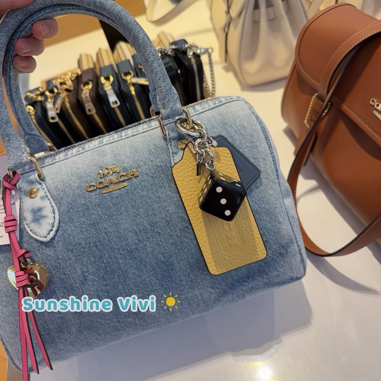 Coach NWT Coach Rowan Medium Satchel Loved Denim CDY74 Size ONE SIZE - 2 Thumbnail