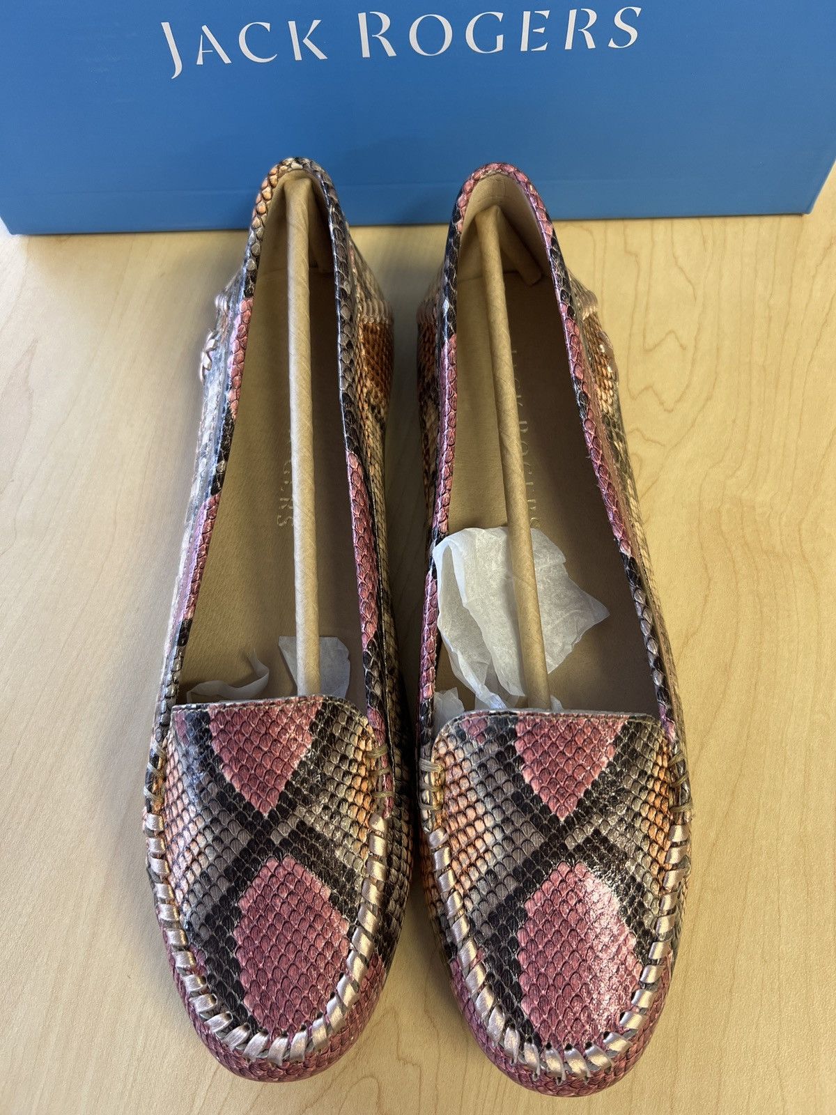 Jack Rogers Snake Print Flats Size US 9 / IT 39 - 2 Thumbnail