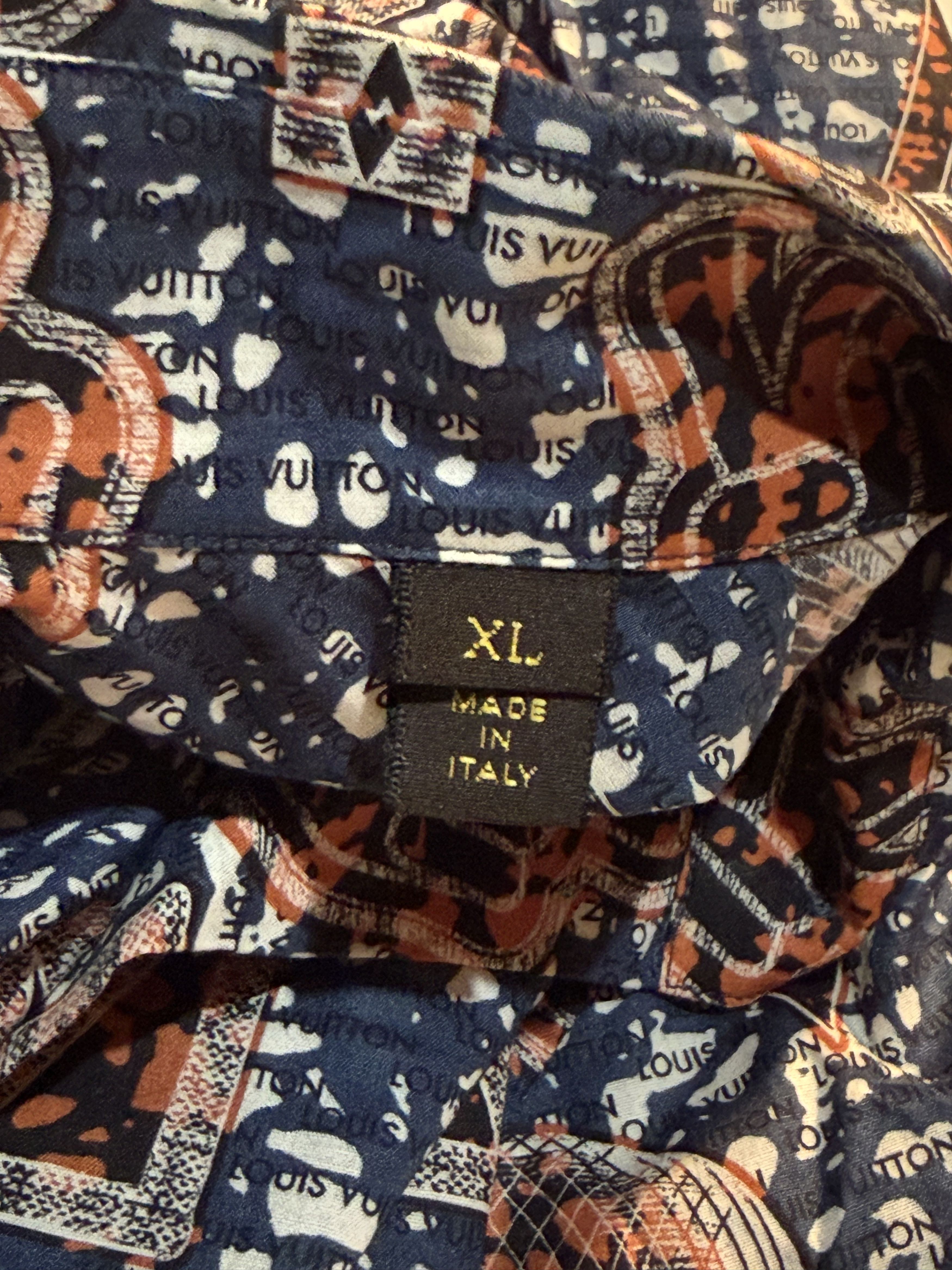 Louis Vuitton Louis Vuitton Peace & Hot Air Balloon Print Button Up Shirt Size US XL / EU 56 / 4 - 10 Thumbnail