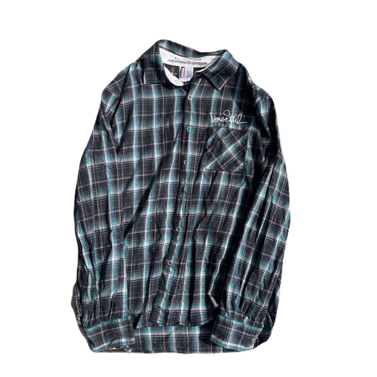 If Six Was Nine 2000s Japanese archive Vkei Poem Plaid Shirts Y2K Size US M / EU 48-50 / 2 - 4 Thumbnail