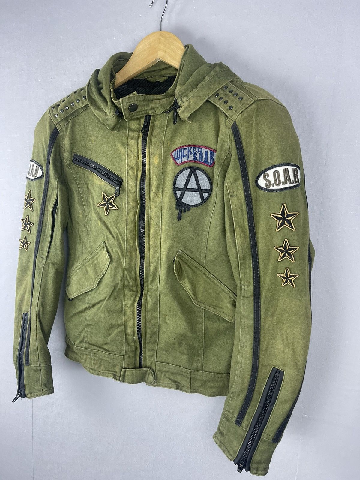 If Six Was Nine Vintage Sons Of Anarchy Bikers S.O.A.B Punk Rider Jacket Size US M / EU 48-50 / 2 - 4 Thumbnail