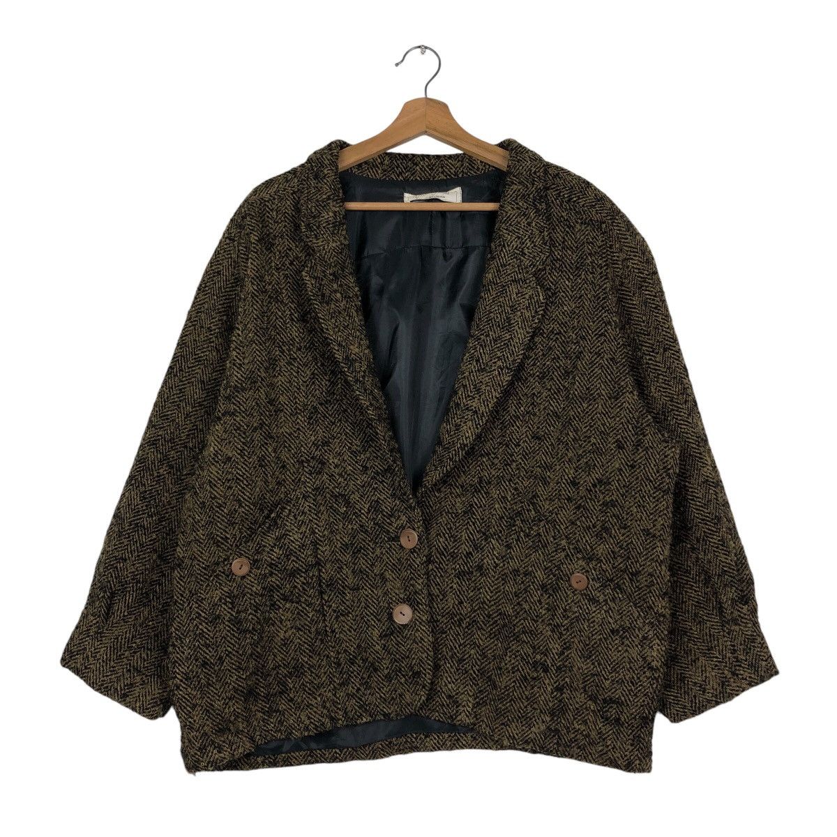 Japanese Brand 📌Vintage Wool Herringbone Bomber Jacket Murayama Kapital Size US M / EU 48-50 / 2 - 2 Thumbnail