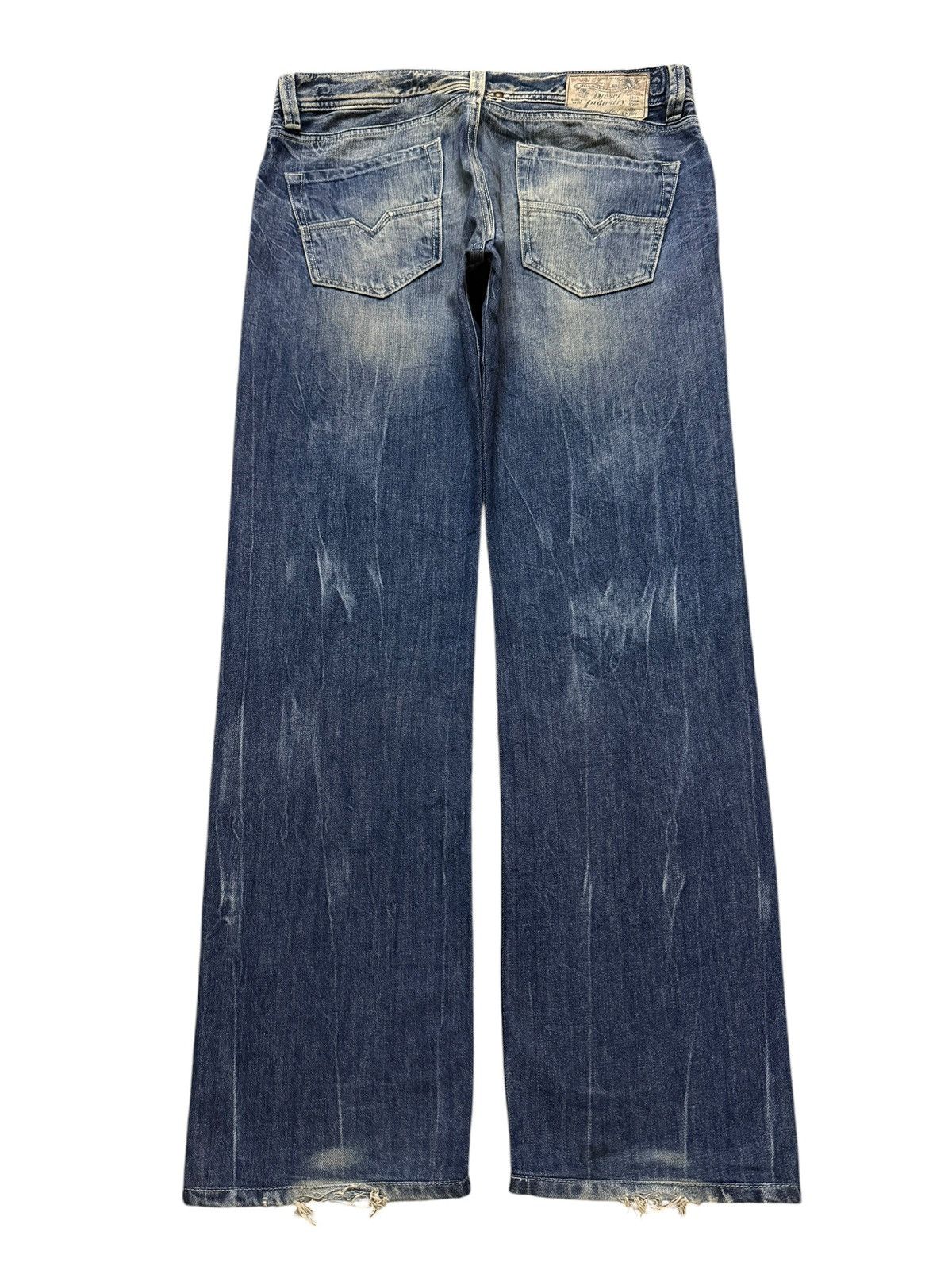 Diesel Vintage 90s Diesel Industry Blue Faded Wash Distress Relaxed Size US 33 - 2 Thumbnail