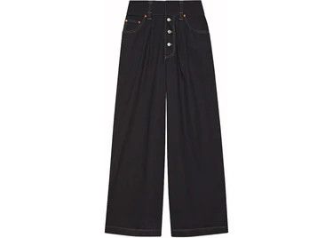 Gucci o1la5ras0526 Oversize Denim Pants in Black Size 27" / US 4 / IT 40 - 2 Thumbnail