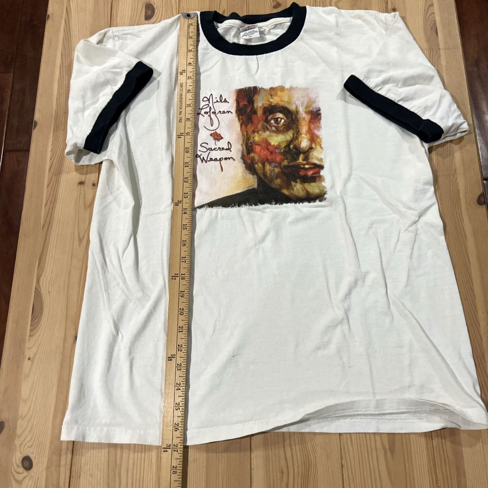 Anvil VINTAGE Nils Lofgren Sacred Weapon T-Shirt Classic White L Men Short Sleeve Round Neck Cotton Anvil Band Tee Size ONE SIZE - 4 Thumbnail