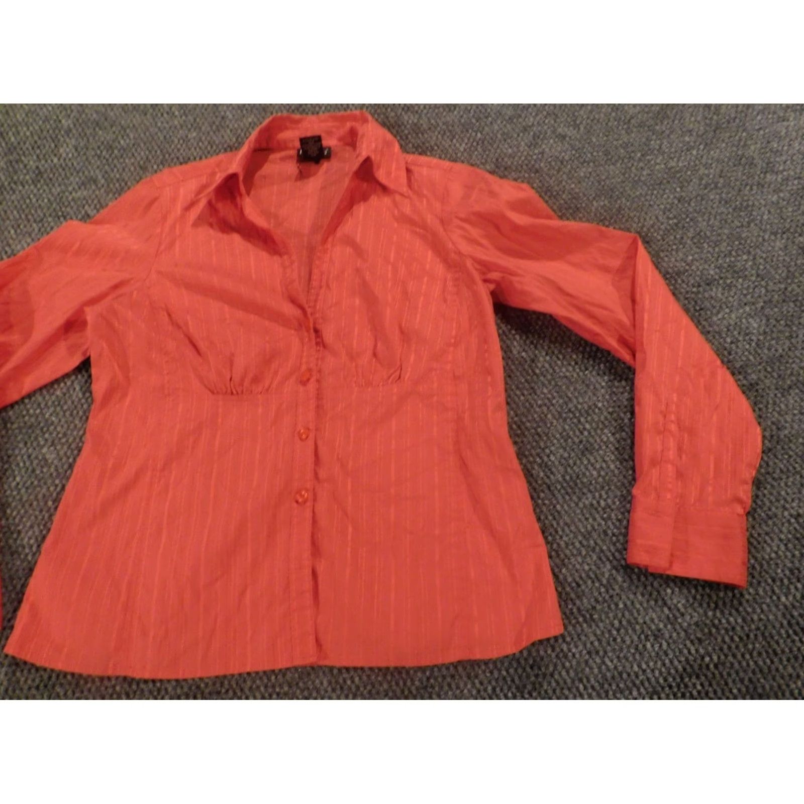 Vintage Rafaella Womens Button-Up Shirt 8 Pink Casual Long Sleeve Crew Neck Cotton Nylon Rayon Button-Up Regular Fit Size M / US 6-8 / IT 42-44 - 3 Thumbnail