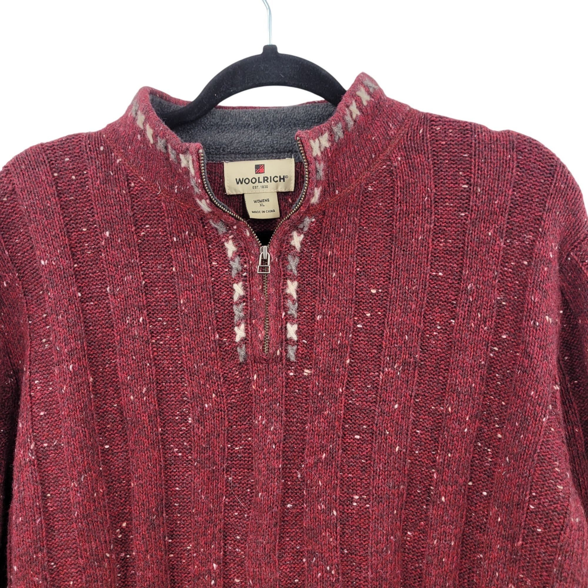 Woolrich Woolen Mills Woolrich Womens XL Ruby Heather Henley Sweater Wool Ribbed K Size XL / US 12-14 / IT 48-50 - 4 Thumbnail