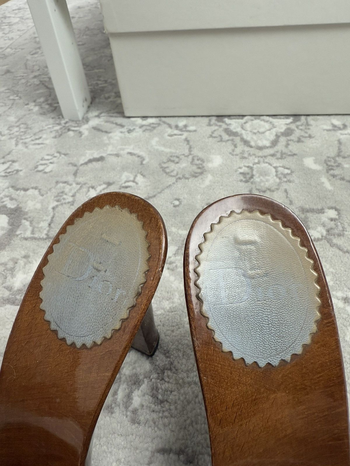Dior Vintage y2k Dior wood & denim mules sandals US6 designer rare Size US 6 / IT 36 - 6 Thumbnail