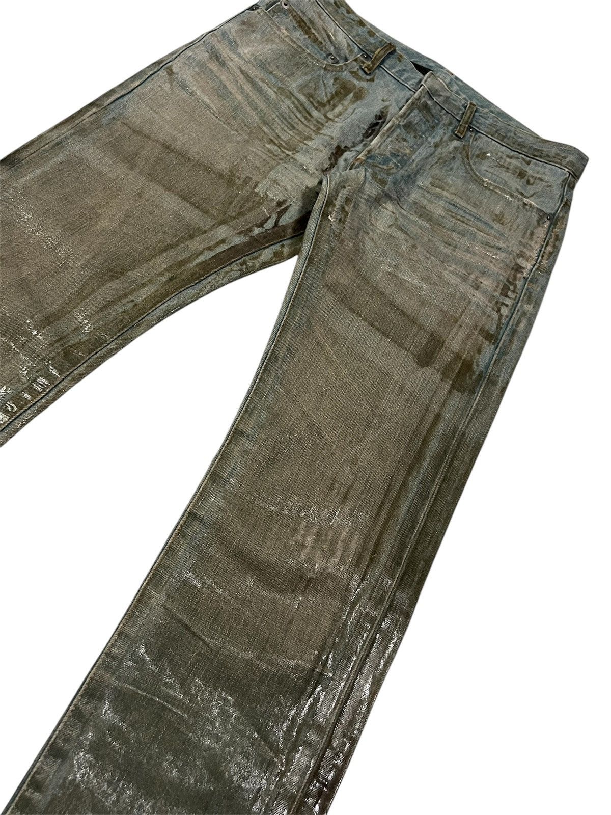 Dior × Hedi Slimane Dior Homme SS04 Bleu Claire Waxed Ice Denim Size US 28 / EU 44 - 2 Thumbnail