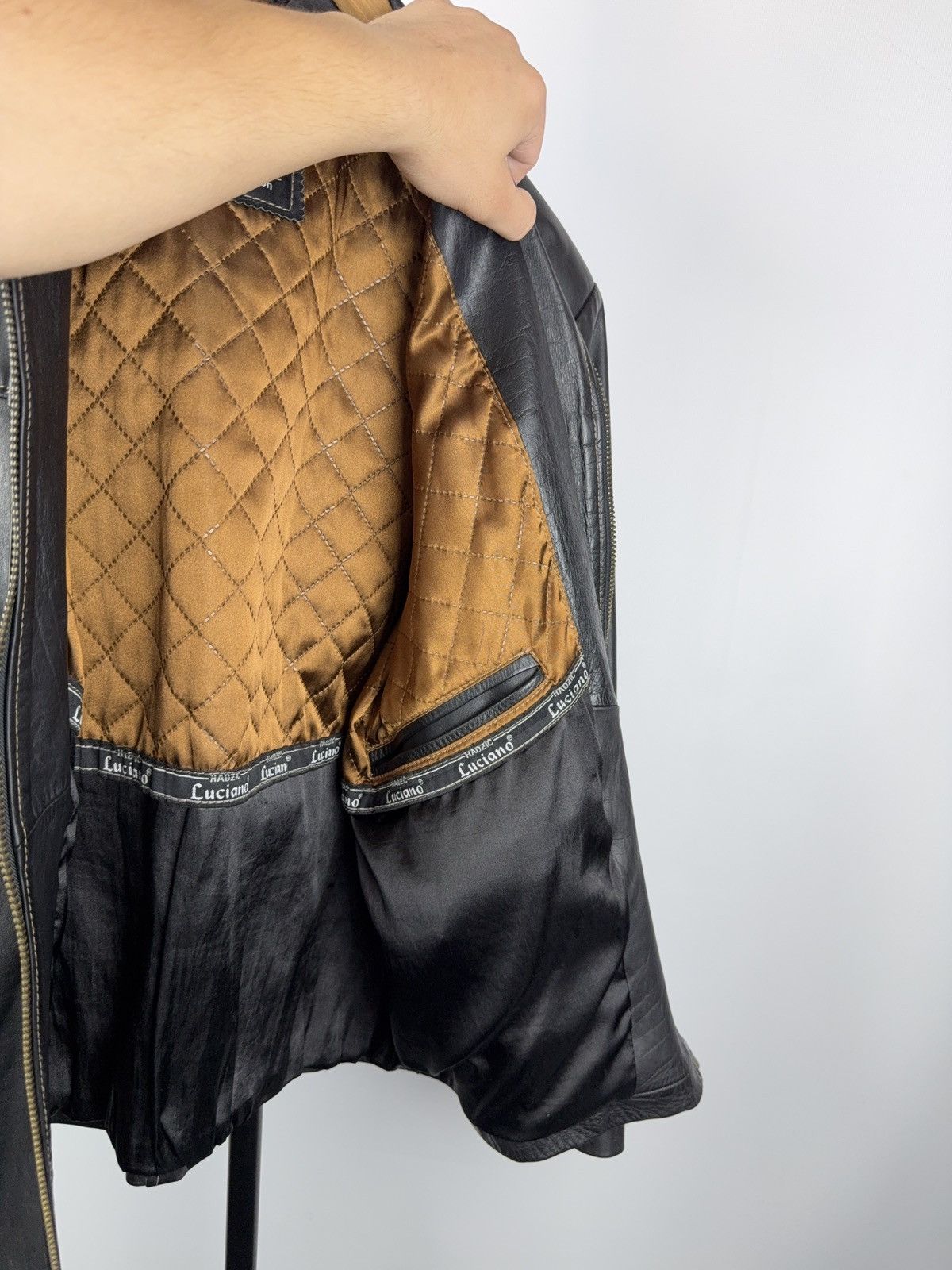 Vintage Vintage 90s Retro Luciano Biker Rock Punk Leather Jacket Size US L / EU 52-54 / 3 - 8 Thumbnail