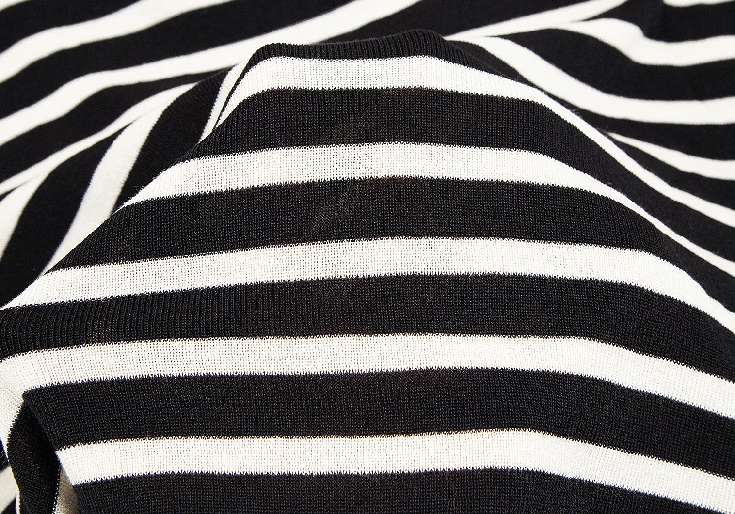 Jean Paul Gaultier Black and White Striped Sleeveless Knit Draped Top Size US M / EU 48-50 / 2 - 10 Thumbnail