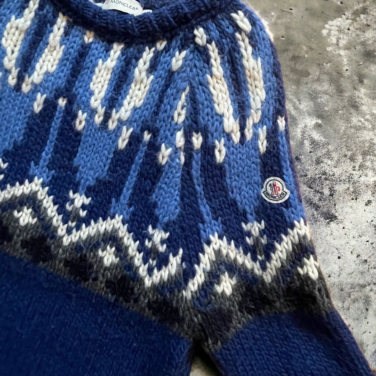 Image of Moncler Wool Sweater in Blue, Men's (Size Small)