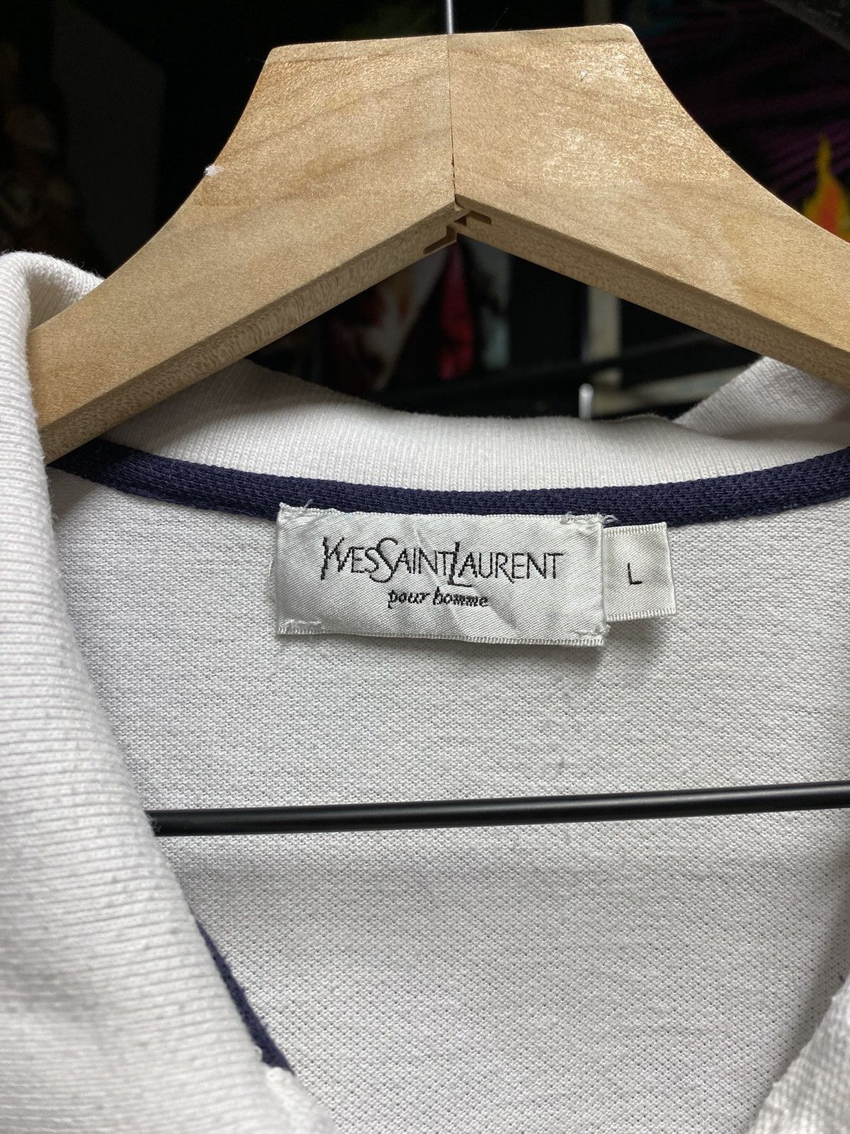 Yves Saint Laurent Ysl White Polo Men’s T-Shirt Yves Saint Laurent Size Large Size US L / EU 52-54 / 3 - 3 Thumbnail