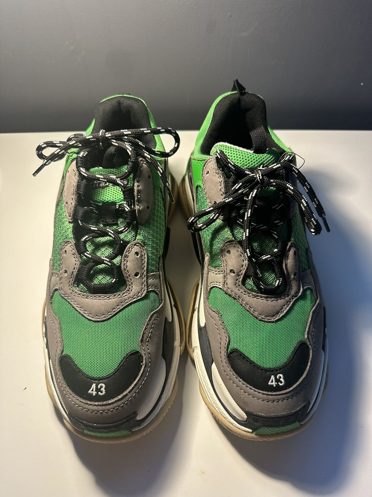 image of Balenciaga Triple S Shoes in Green, Men's (Size 10)