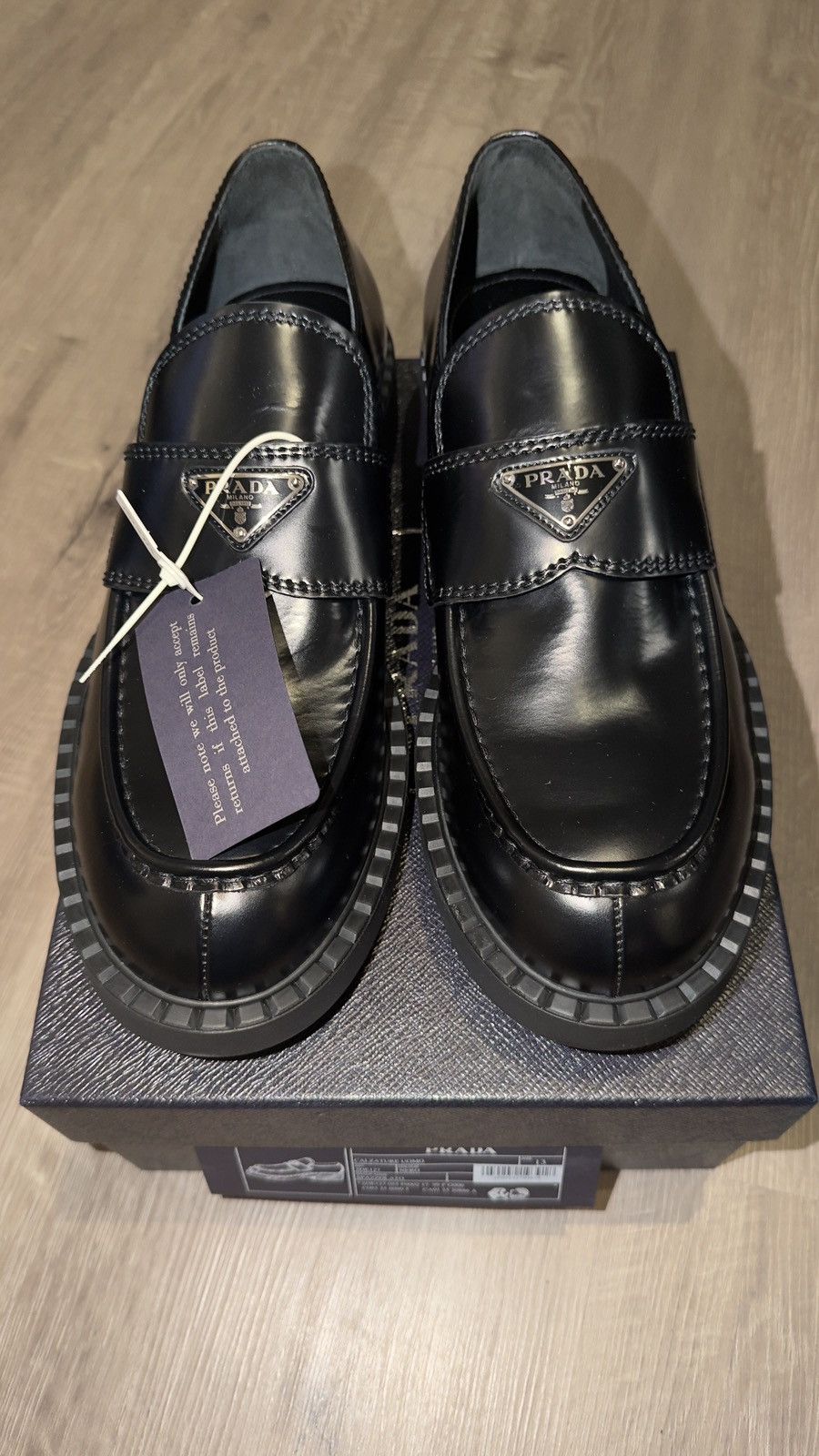 Prada Prada Mens Brushed Leather Size US 14 / EU 47 - 1 Thumbnail