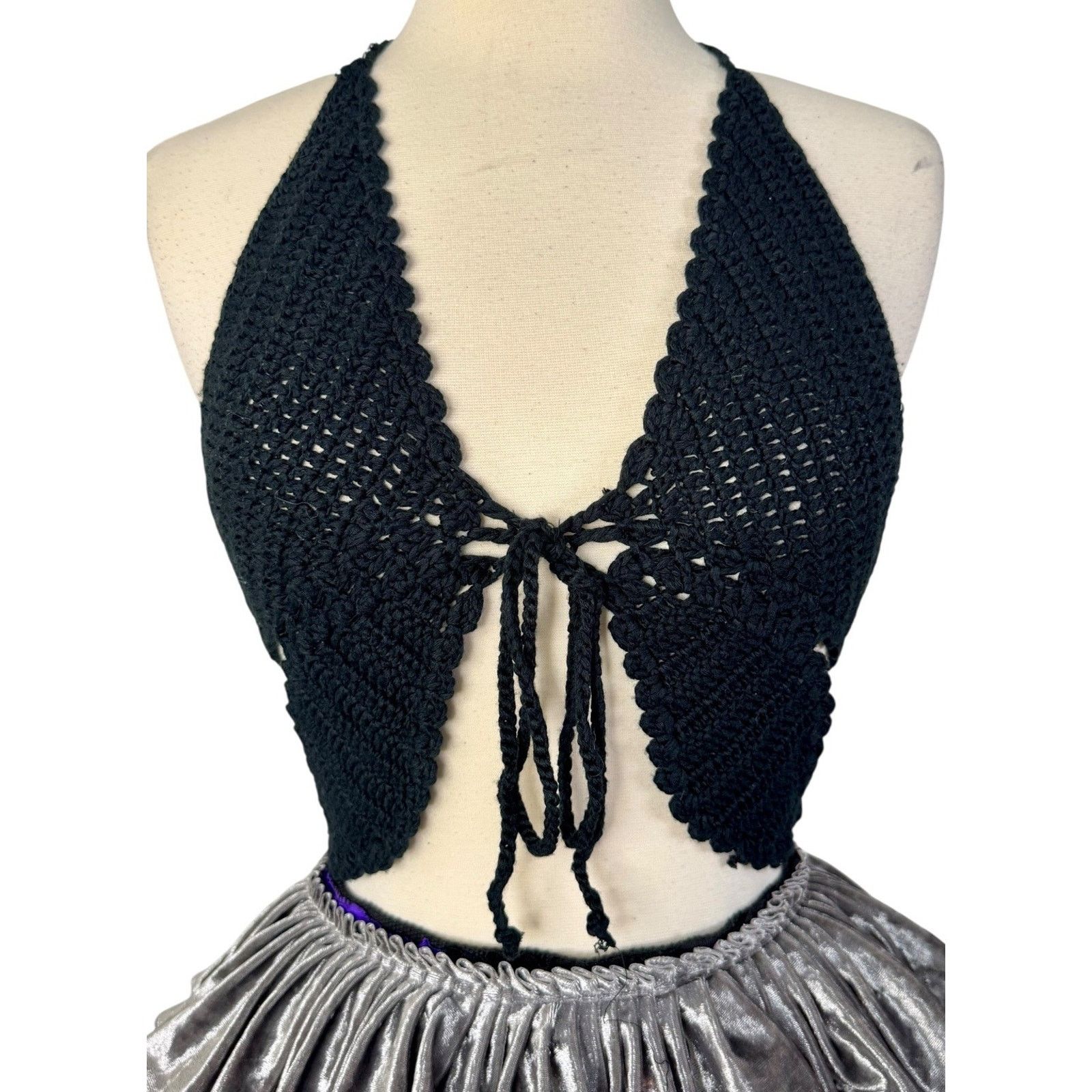 Other Y2K Crochet Butterfly Top Velvet Mesh Tutu Cyberpunk OS Size 32" / US 10 / IT 46 - 12 Thumbnail