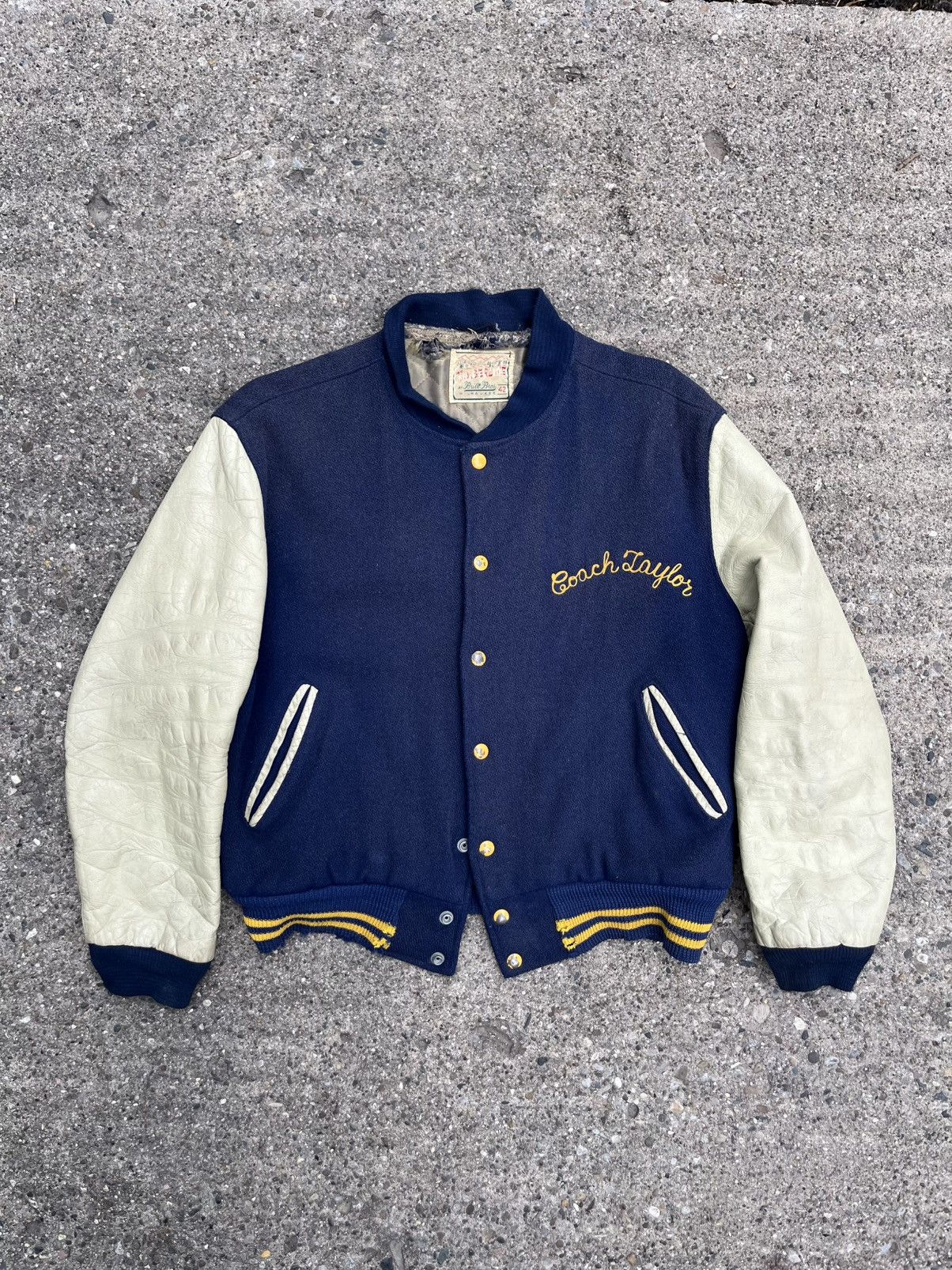 30s 40s Brill Bros Leather Varsity Jacket
