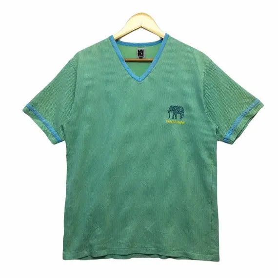 Kansai Yamamoto Vtg 80' KANSAI YAMAMOTO Tiny Elephant V Neck Tee Shirt Size US M / EU 48-50 / 2 - 1 Thumbnail