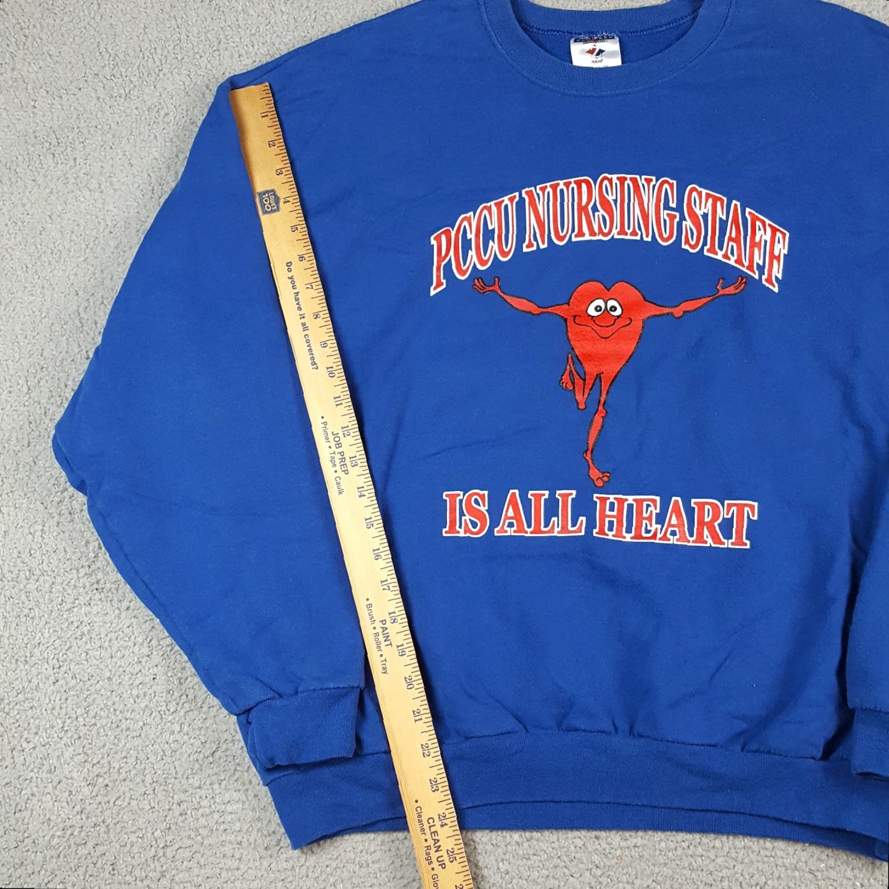 Jerzees Vintage 90s Nursing Staff All Heart Cartoon Size XL Pullover Crewneck Sweatshirt Size US XL / EU 56 / 4 - 8 Thumbnail