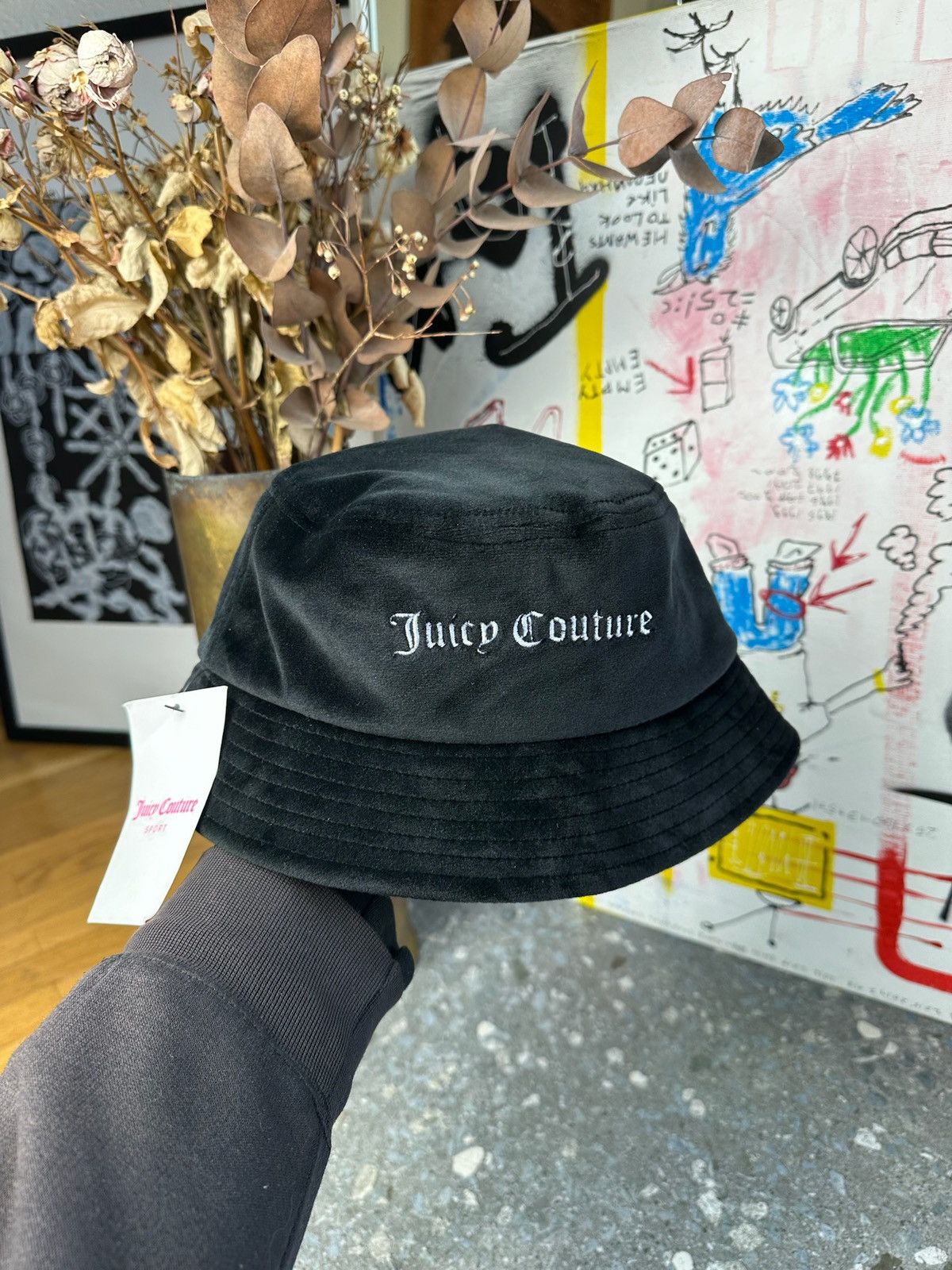 Juicy Couture Juicy Couture Bucket Hat Cap Crown Terry Cloth JC y2k Size ONE SIZE - 1 Thumbnail