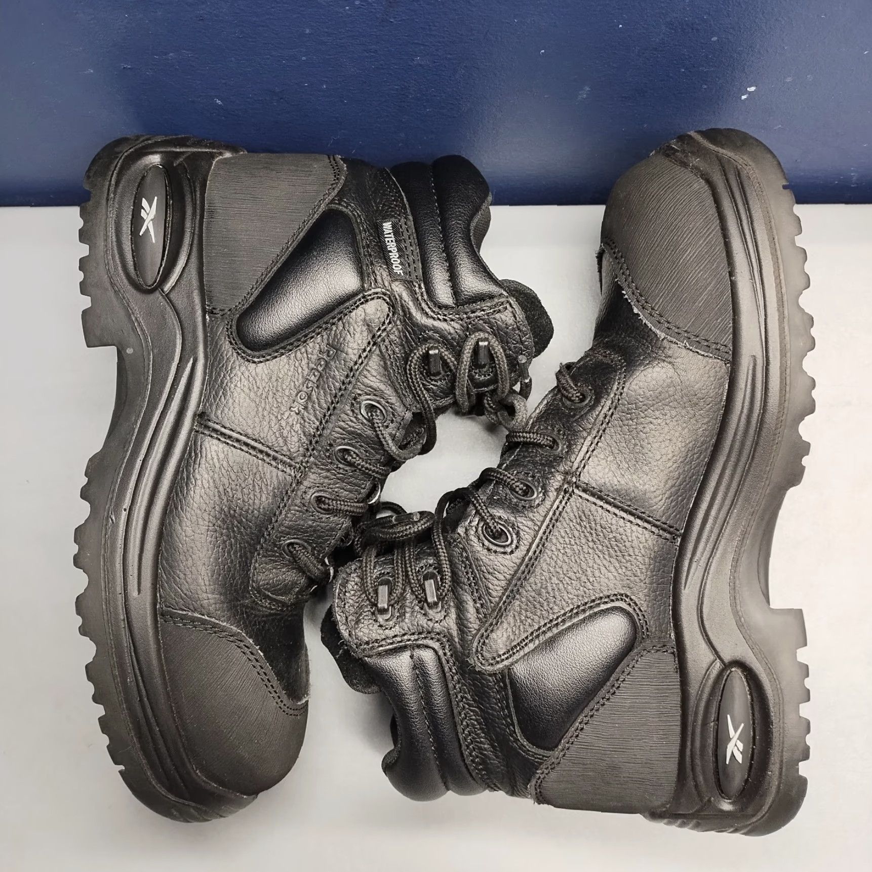 Reebok Reebok Trainex Work Boots Womens Size: Womens 9M Black Leather Waterproof Composite Toe Shoes Size US 9 / IT 39 - 2 Thumbnail