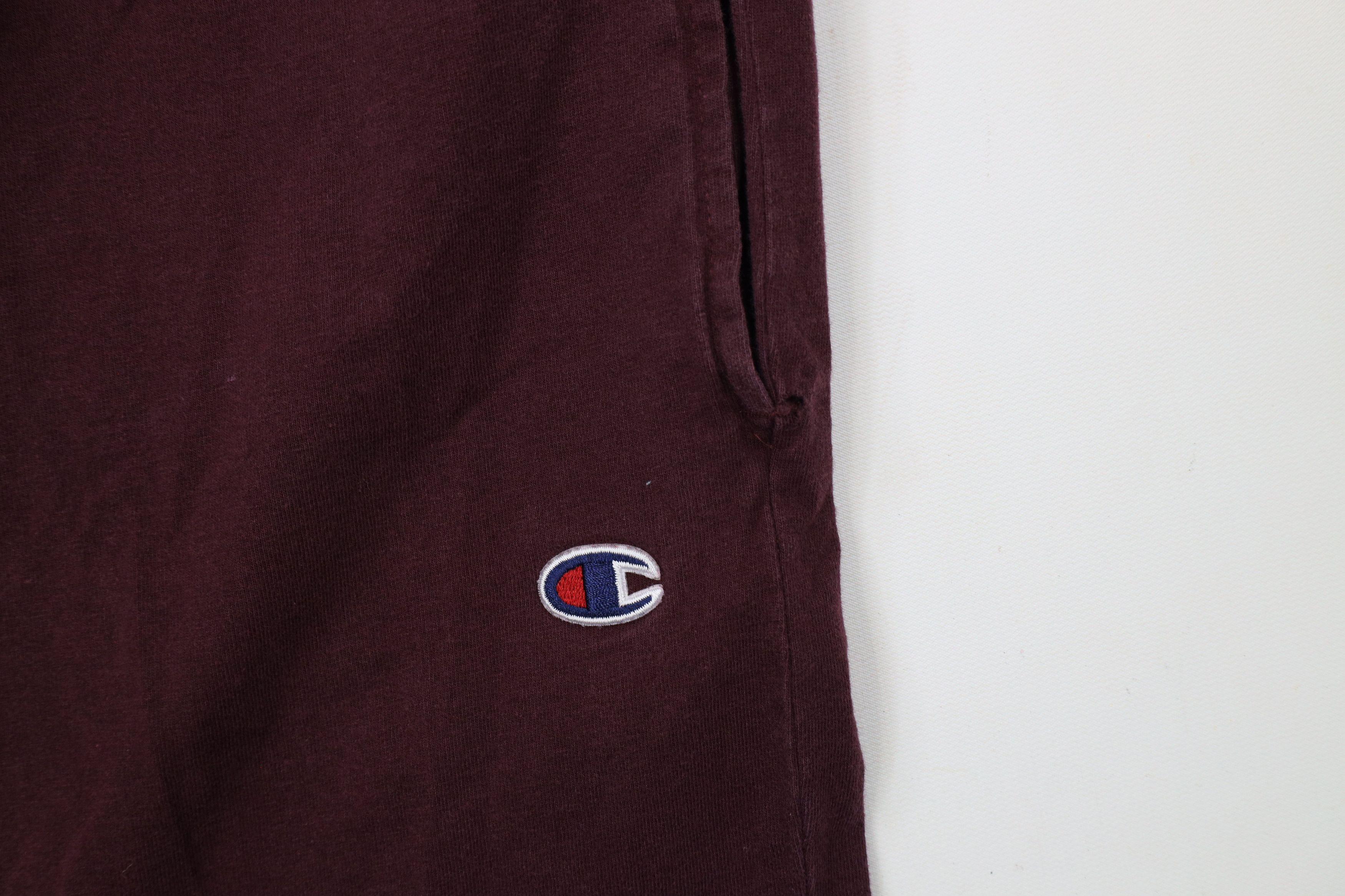Champion × Vintage Vintage Champion Lightweight Sweatpants Maroon Cotton Size US 32 / EU 48 - 5 Thumbnail