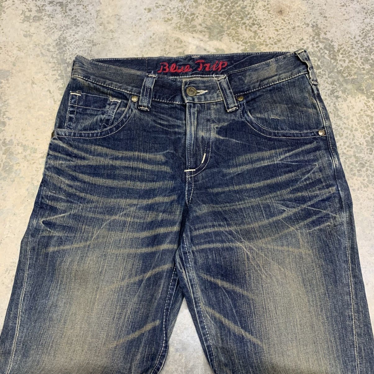 If Six Was Nine Vintage Edwin Blue Trip Clawmark Distressed Fade Jean Size US 33 - 4 Thumbnail