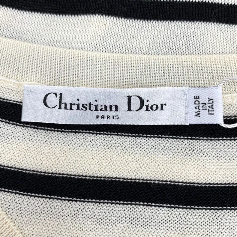 Dior Dior Color-blocked striped letter inlaid mulberry silk rou Size S / US 4 / IT 40 - 5 Thumbnail