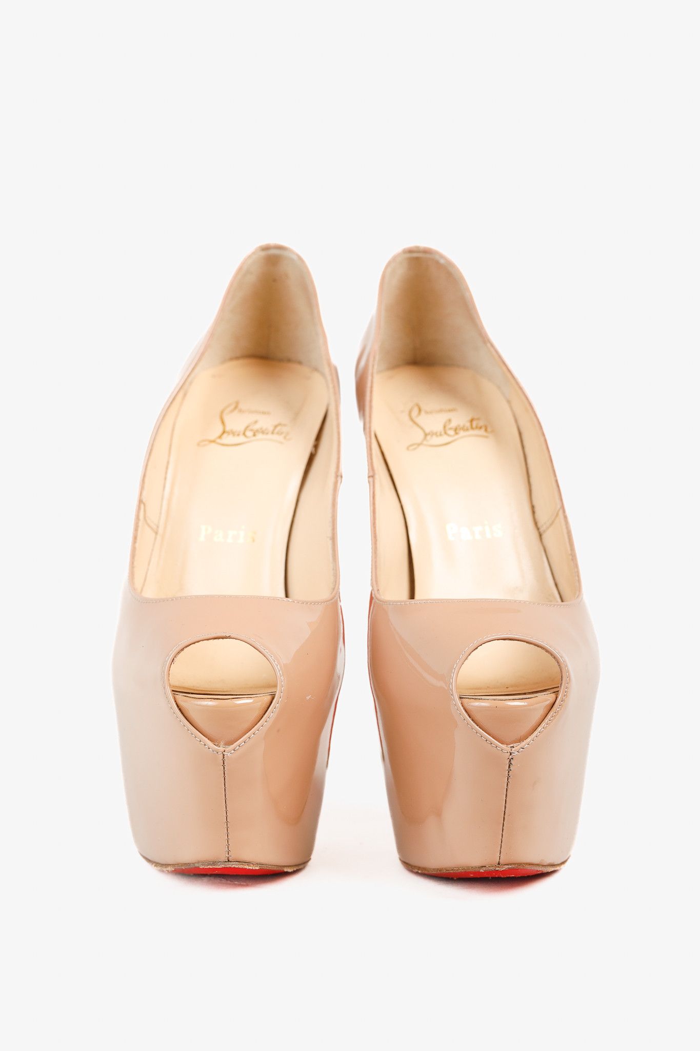 Christian Louboutin Christian Louboutin Patent Daffodile Peep Toe 160 Pumps Size US 5.5 / IT 35.5 - 2 Thumbnail