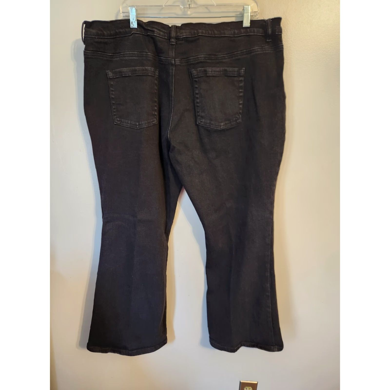 Denime VINTAGE DG2 Diane Gilman Black Stretchy Bootcut Denim Jeans 22W Petite Womens Jeans Bootcut Black 90s Size 40" / US 18 - 6 Thumbnail