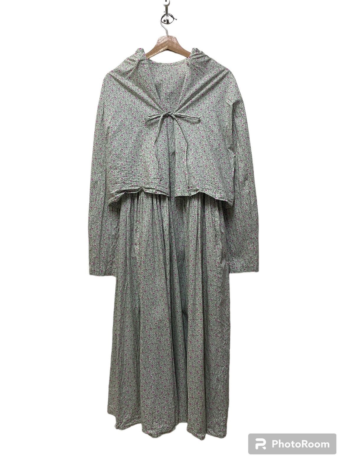 Comme des Garcons VINTAGE 90s FLORAL PATERN AD1991 TRICOT CDG MID-LENGHT DRESS Size XS / US 0-2 / IT 36-38 - 3 Thumbnail