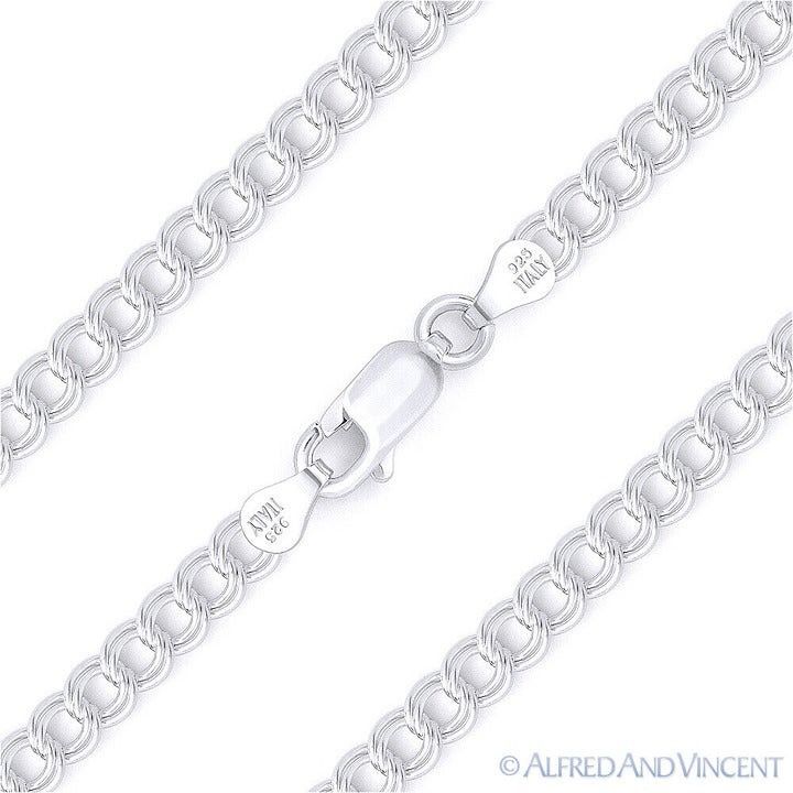 Other Double-Cable Charm Chain Bracelet in .925 Sterling Silver Size ONE SIZE - 1 Thumbnail