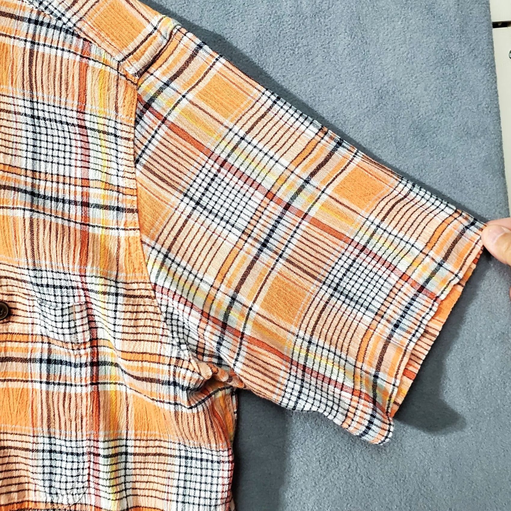 Patagonia Patagonia Shirt Mens Large Orange Plaid Textured Short Sleeve Outdoor Hiking Shirt Size US L / EU 52-54 / 3 - 3 Thumbnail