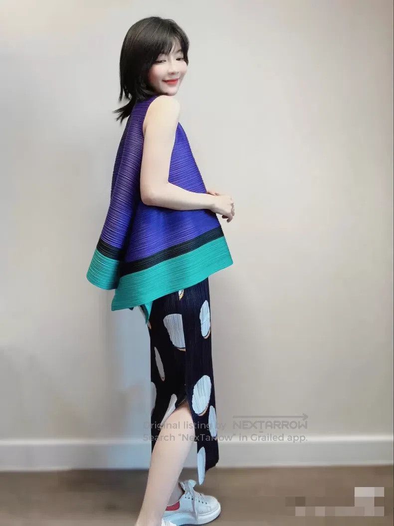 Issey Miyake Issey Miyake Purple Green Color Block Horizontal Stripe Ve Size L / US 10 / IT 46 - 8 Thumbnail