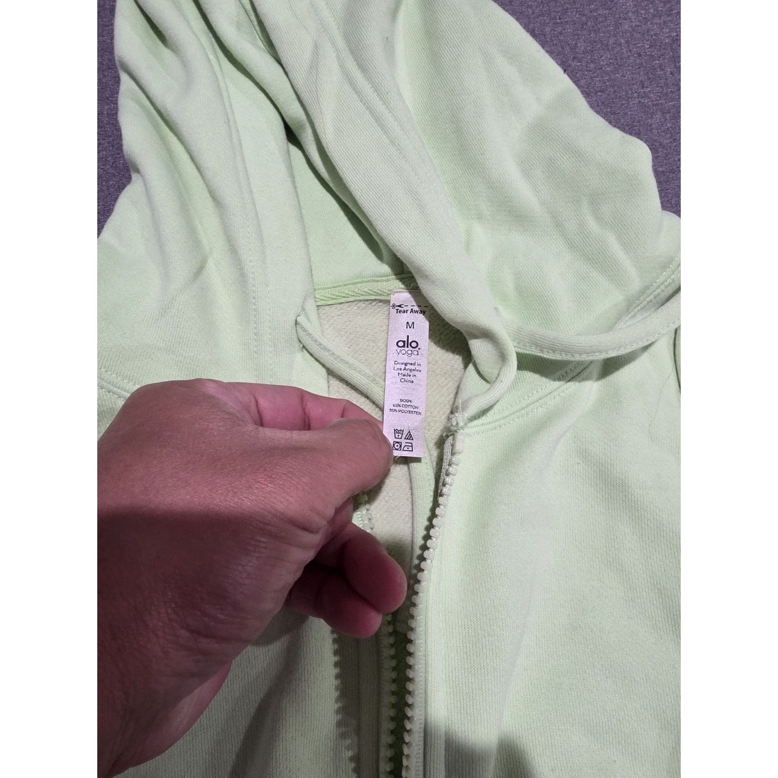 Alo Yoga Peak Cutout Crop Hoodie Sweatshirt Medium Green