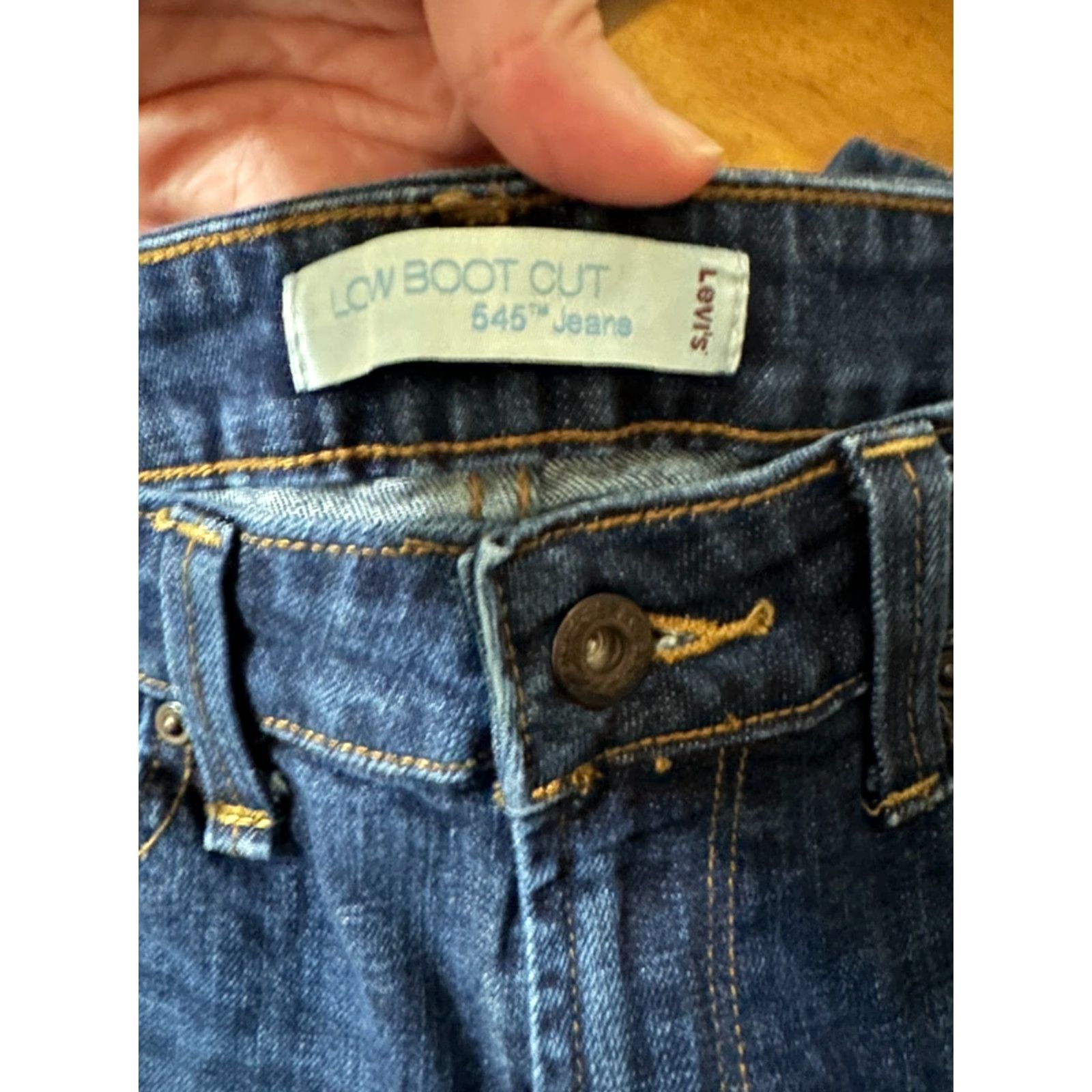 Levi's Levi's 545 Women Jeans Bootcut Denim Blue Stretch Dark Wash Medium 8M Regular Full Length Size 30" / US 8 / IT 44 - 4 Thumbnail