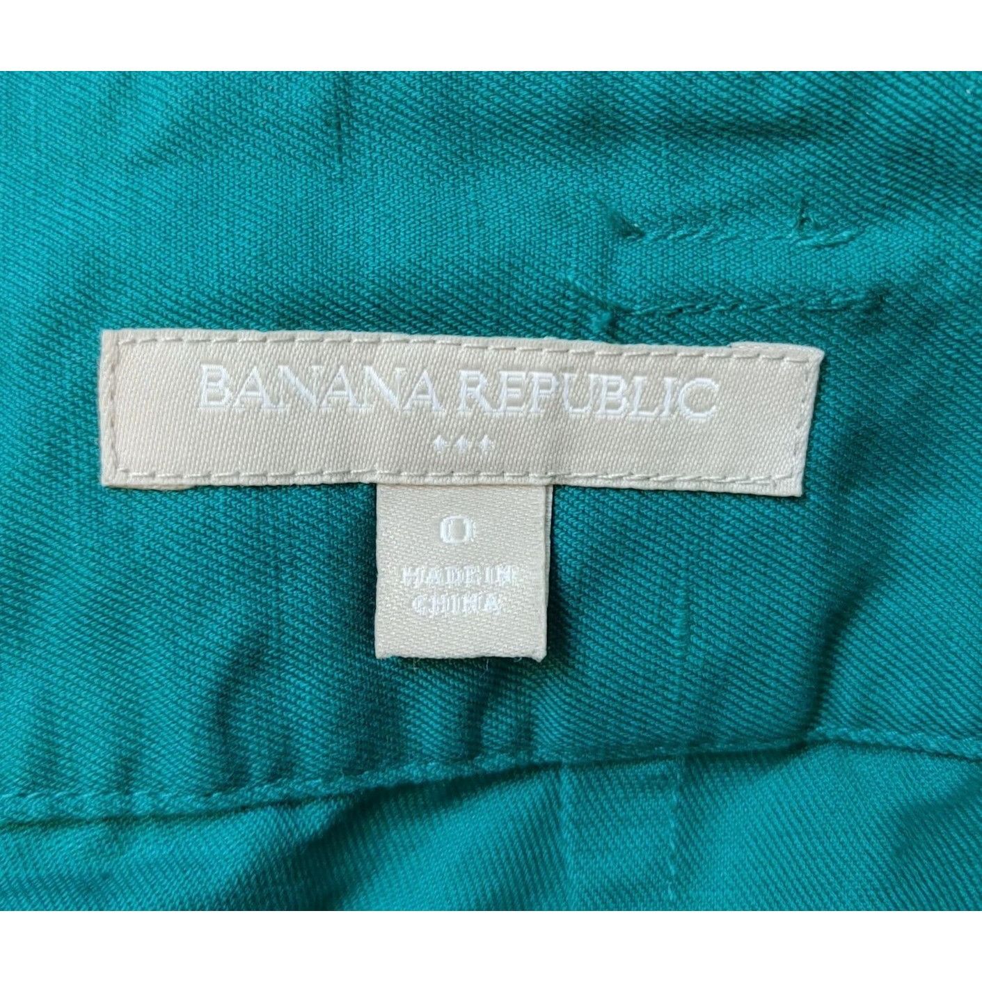 Banana Republic BANANA REPUBLIC Womens 0 Kelly Green Linen Pencil Skirt Zipp Size 25" / US 0 / IT 36 - 3 Thumbnail