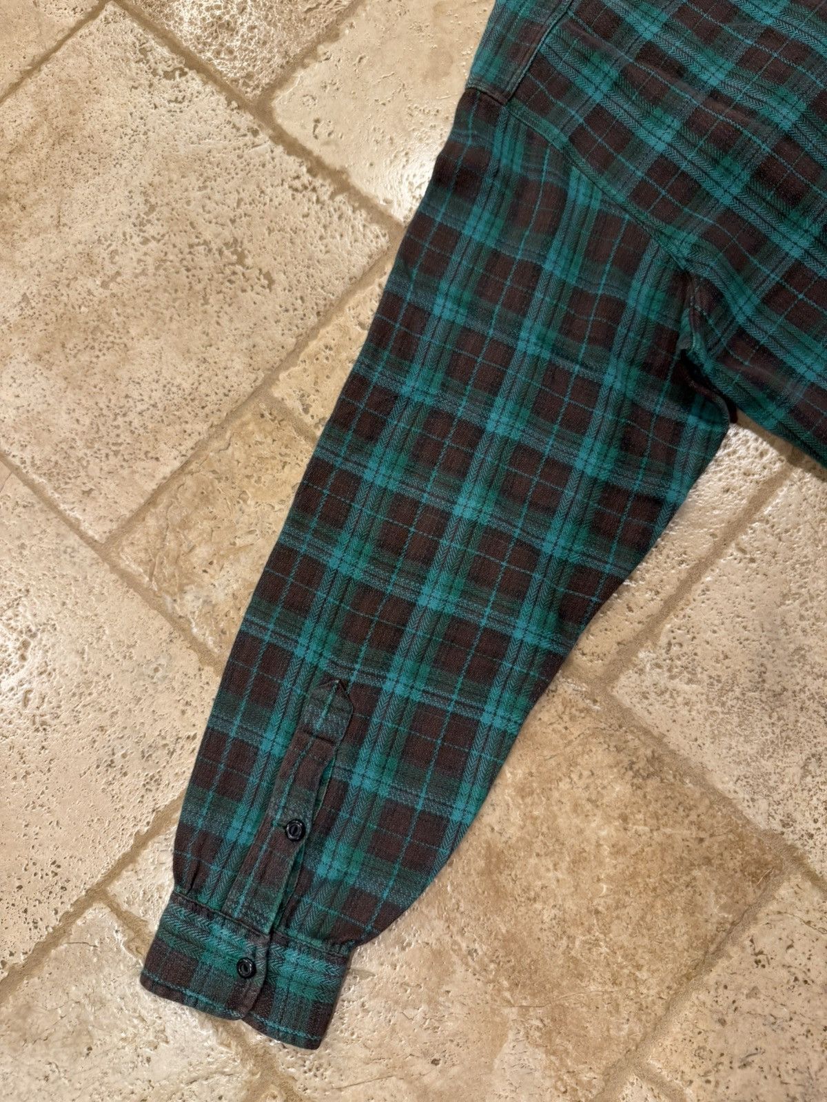 RRL Ralph Lauren RRL Ralph Lauren Vintage 90s Green/Brown Check Flannel Shirt Size US L / EU 52-54 / 3 - 16 Thumbnail