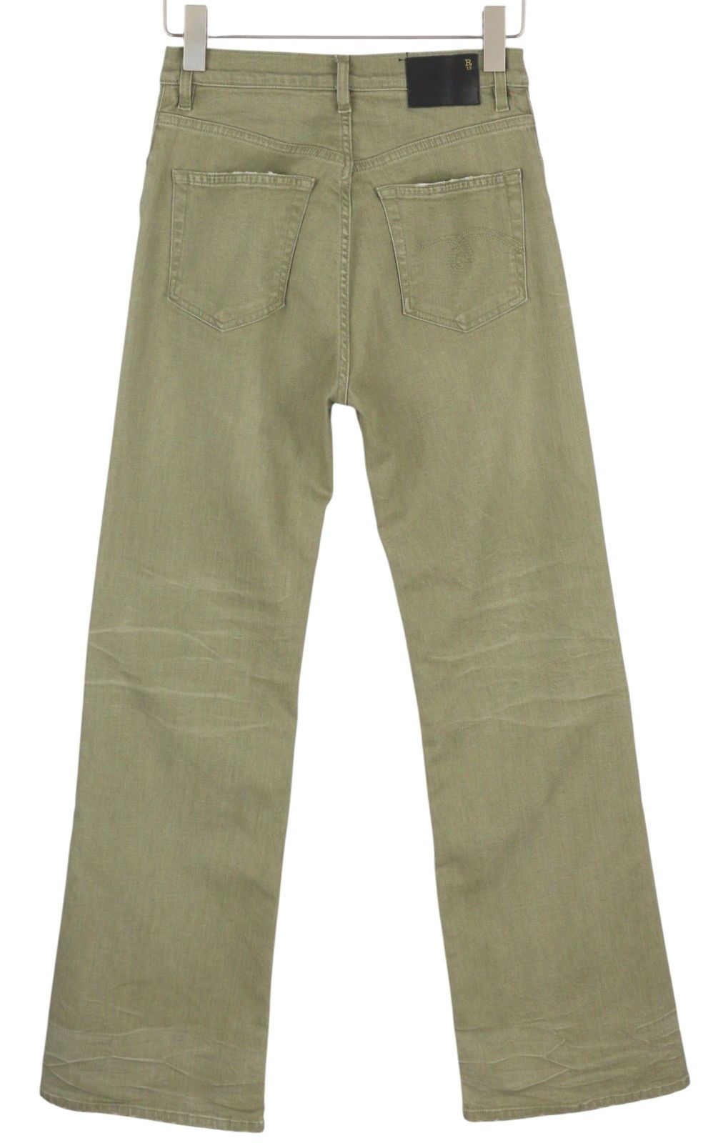 R13 JANE 28 Olive Green Stretch Loose Straight High Waist 86313 Size 28" / US 6 / IT 42 - 4 Thumbnail