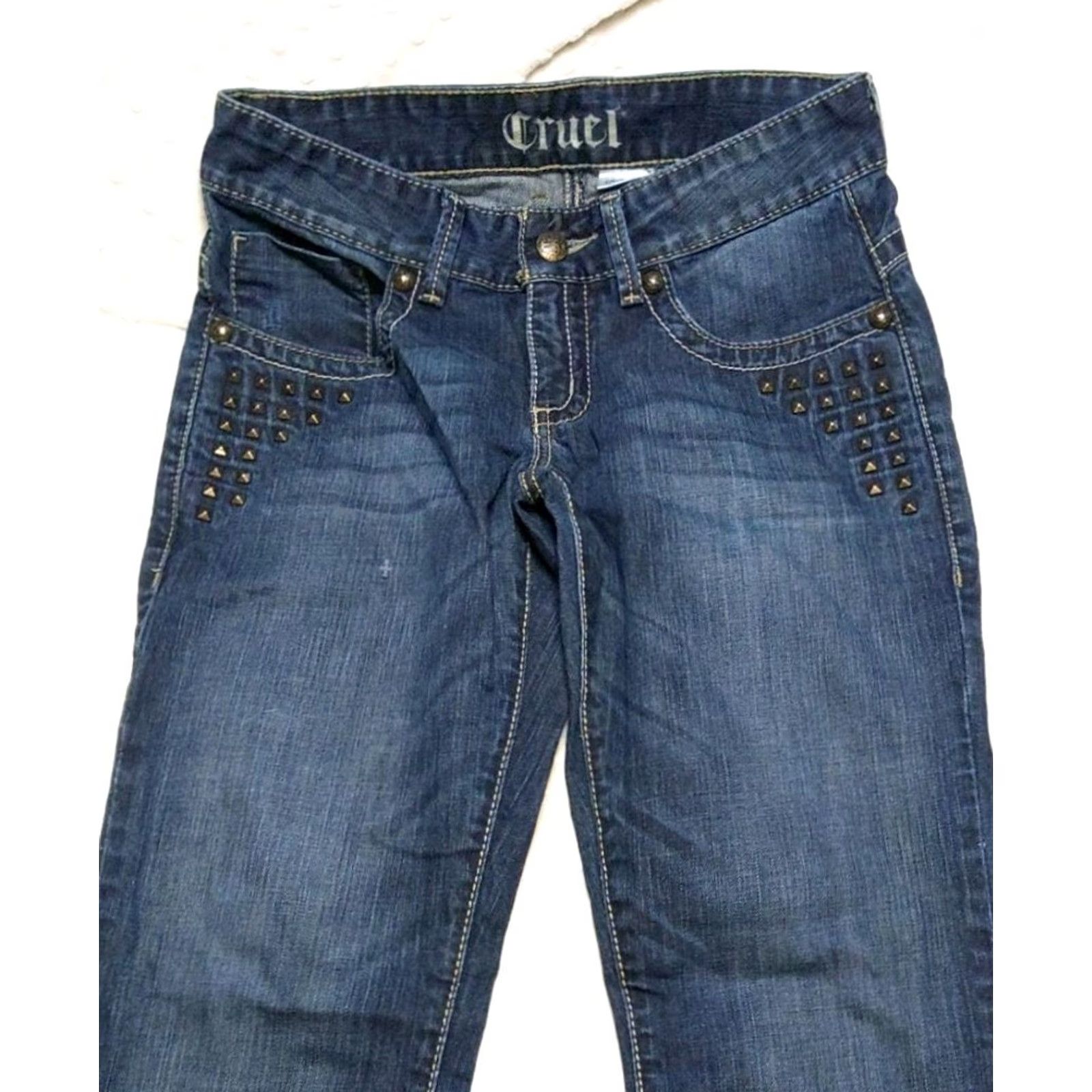 Vintage Rocky Mountain Cruel Jeans Bootcut Women's 30x33 Denim Blue Studded Distressed KERI 30 ESPN? Size 30" / US 8 / IT 44 - 4 Thumbnail