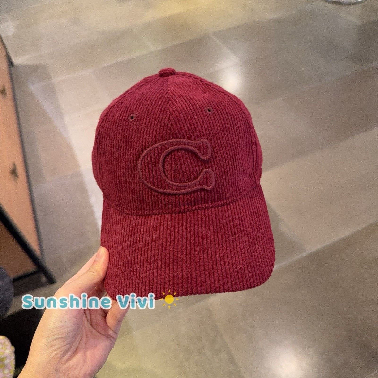 Coach NWT Coach Signature Patch Baseball Hat Dark Wine CCN97 Size ONE SIZE - 1 Thumbnail