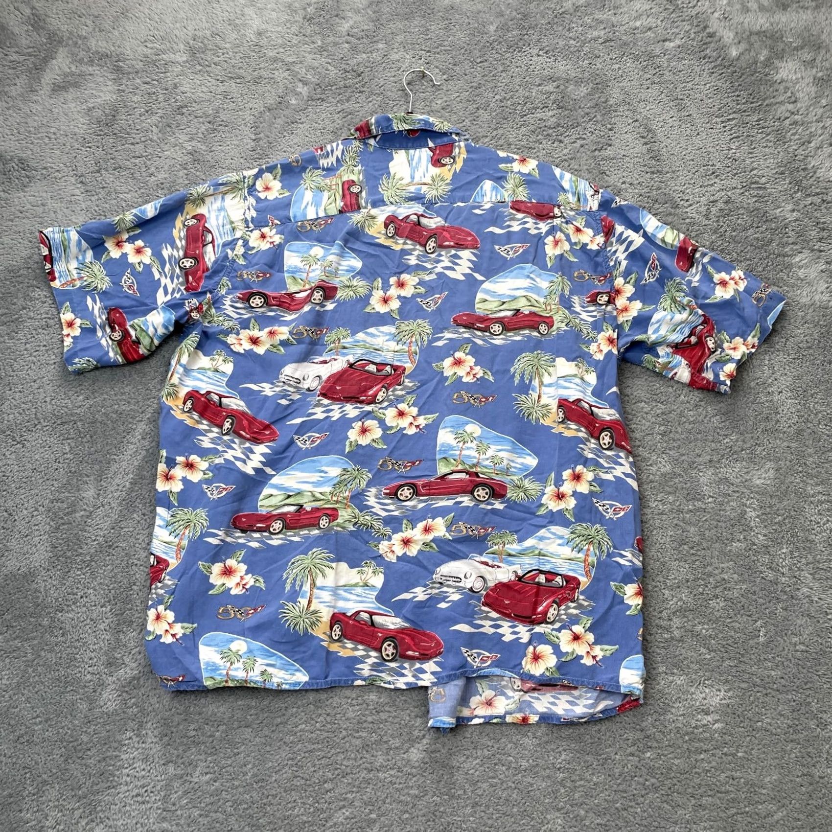 Reyn Spooner VINTAGE Reyn Spooner Shirt Mens XL Blue Hawaiian Race Car Racing Tropical Size US XL / EU 56 / 4 - 2 Thumbnail