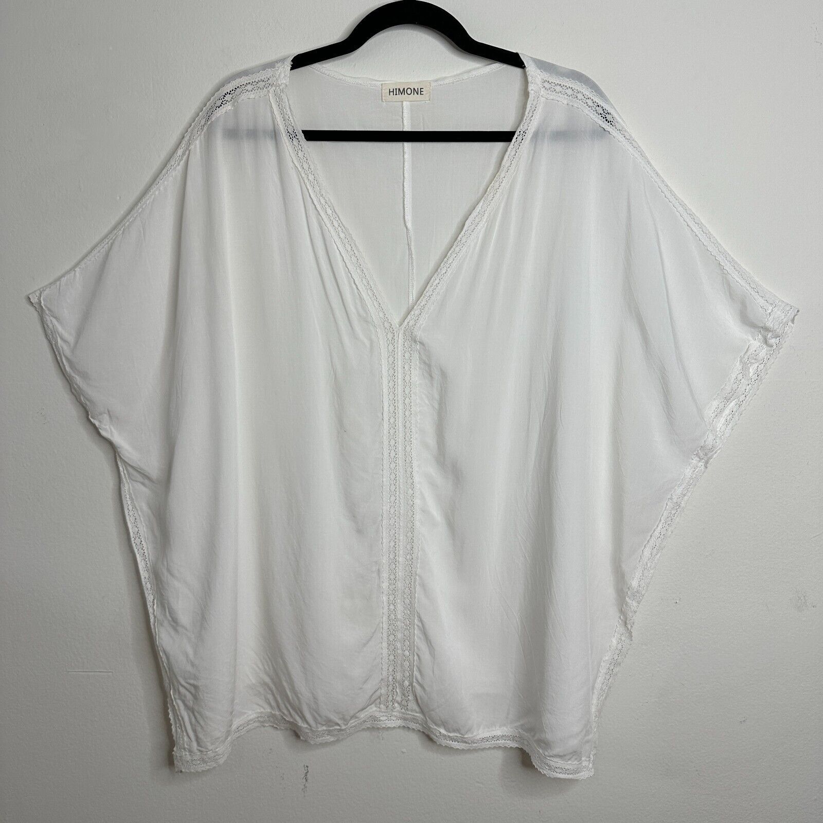 Other Himone White Sleeveless V-Neck Crochet Top Beach Coverup OS Size ONE SIZE - 9 Thumbnail